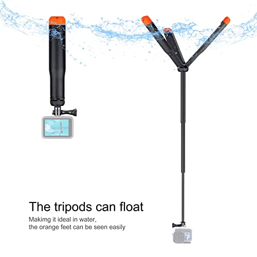 Yallsame Floating Selfie Stick For Gopro Hero 11 10 9 8 7 6 5 4 Mini Max Session, Insta360, Akaso, Dji Osmo Action Camera, 4 In 1 Used As Underwater Waterproof Pole Monopod Hand Grip Tripod Stand #TOP1