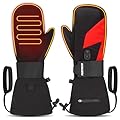 FEETMOR Heated Mittens for Women Men - Electric Rechargeable Dual-Heated Ski Touchscreen Winter Gloves for Arthritis Raynaud Snowboarding Camping Hiking Skiing(Medium)