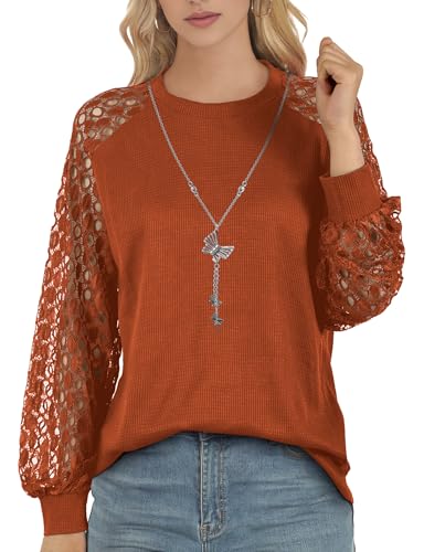 Chemise à manches longues femme AURUZA en tricot gaufré chic pour l'automne