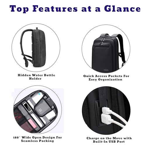 Image of HOEXL 25L Laptop Backpack for Men Women Water-Resistant Premium Business Laptop Bag 15.6-inch Laptop Bag for College,Office,Travel - Lightweight,Smart,Anti-Theft with USB Port (Black)