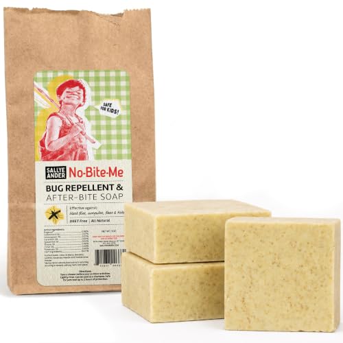 SallyeAnder No-Bite-Me Soap - Bug Repellent Soap - 1 Bar - Safe for Kids and Infants - Repels Mosquitoes Black Flies Fleas and Ticks - 3 Pack