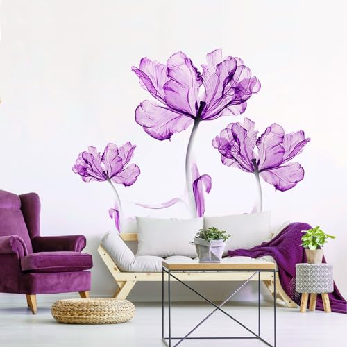 Tanlaby Purple Lotus Wall Stickers - Image 2