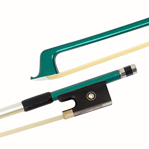 Image of Kmise Carbon Fiber Violin Bows: Lightweight Violin Bow 4 /4, Anti-Deformation Full Size Fiddle Bow, Ultra-Stretchy Horse Hair, Gift for Professional, Beginner, Adults, Kids Violins Practice (Green)