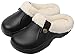 Produktbild ChayChax Damen Clogs Gefüttert Herren Winter Hausschuhe Wasserdicht Warme Pantoffeln Plüsch Pantoletten rutschfeste Outdoor Winterschuhe, Schwarz, 39/40 EU