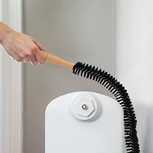 Radiator Cleaner Brush Duster - Long Thin Bristles & Wooden Handle - Flexible Reach for Hard to Reach Cleaning - Reduce Energy Bills