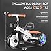 Umatoll Tricycle for Toddlers 2-5 Year Old, Ajustable Toddler Bike Outdoor Toys, Birthday Gift for Boy Girl Age 2-4, Trike with Light up Wheels