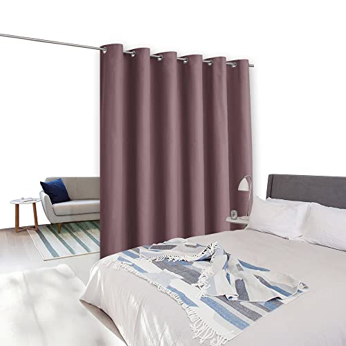 Image of NICETOWN Room Dividers Curtains Screens Partitions, Extra Wide Grommet Top Handing Room Dividers Blackout Curtain Panel for Apartment, Studio (Dry Rose, Single Pack, 8ft Tall x 10ft Wide)