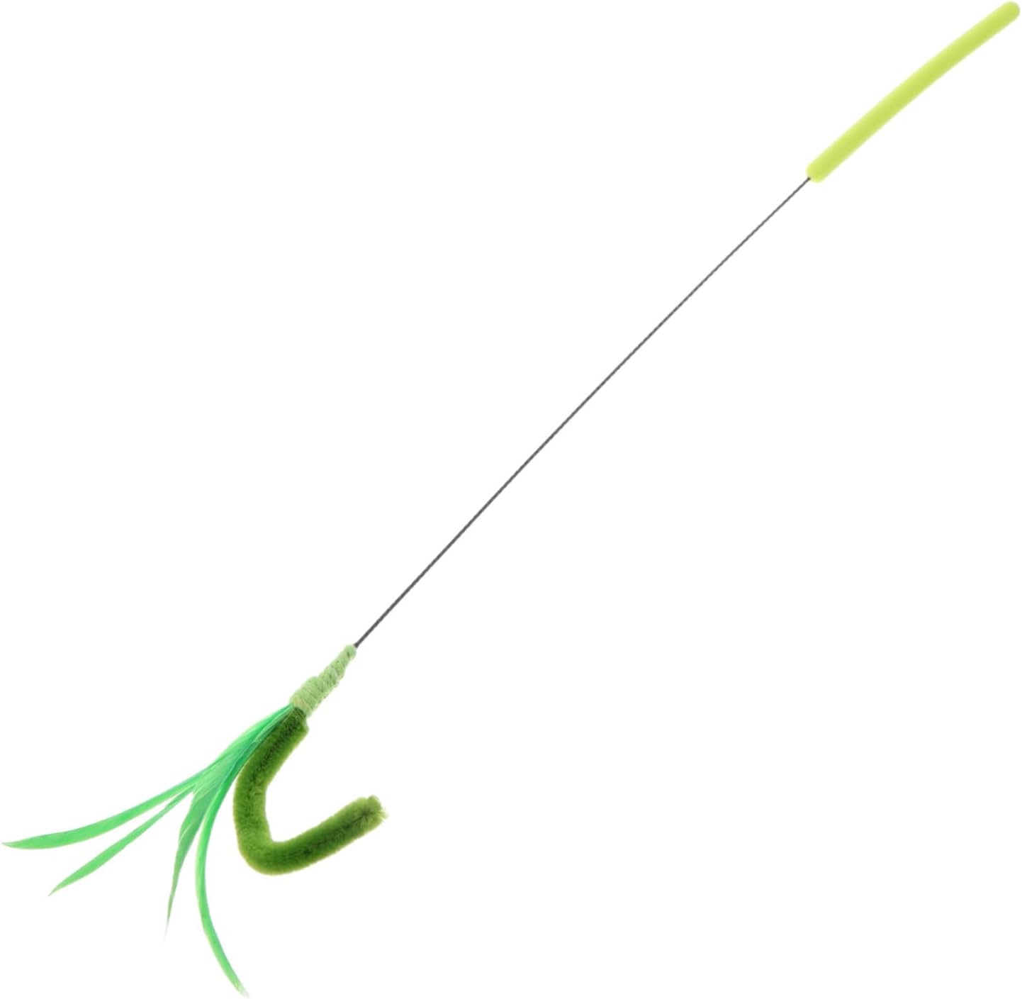 Milisten Wand Toys Interactive Pet Toys Dogtail Grass Cat Teaser Rod for Indoor Play Kitten Chasing Entertainment