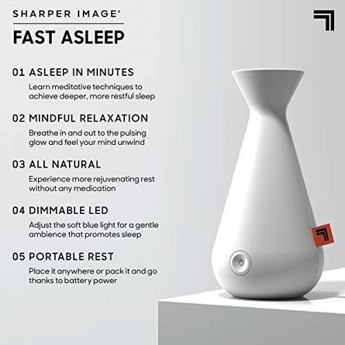 SHARPER-IMAGE-Fast-Asleep-Sleep-Aid-Device-with-Dimmable-LED-Light-Travel-Friendly-Meditation-and-Relaxation-Tool-Manage-Stress-and-Get-Relief-Unwind-Before-Bed-with-Breathing-Techniques