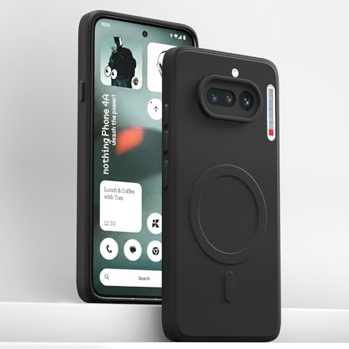 Image of Pikkme Back Cover for Nothing Phone 4a 5G Soft Matte Silicone Mag-Safe Design (Mag-Safe Not Support) Camera Protection | Slim Fit Bumper Cover (Black)