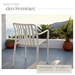 Tectake Gartenstühle Taupe stapelbar (2er-Set)