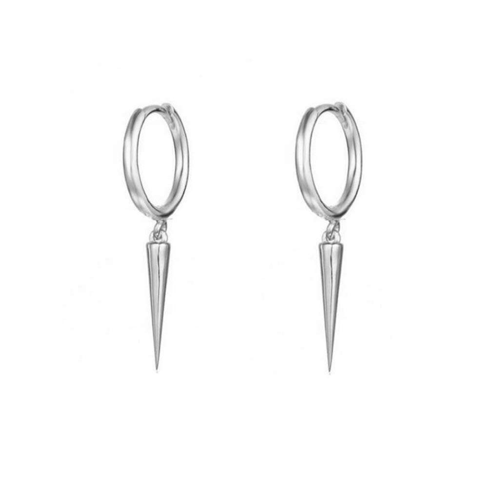 IMINI Pendientes minimalistas de aro colgantes con pinchos para mujeres, adolescentes, niñas, hombres, aros de plata de ley, para cartílago, tragus, hélice, geométricos, hipoalergénicos, a la moda,
