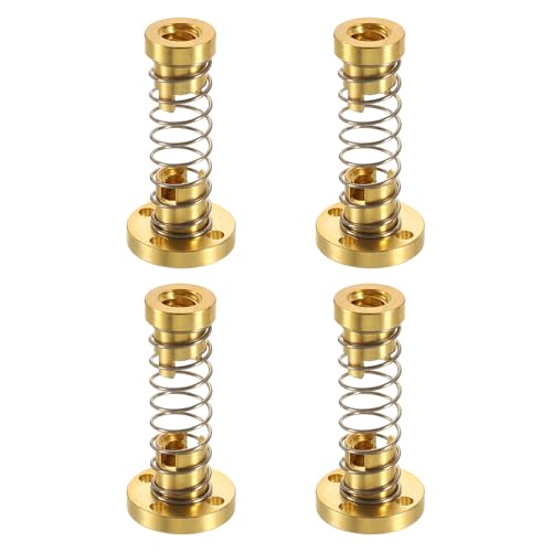 sourcing map 4 Pcs Tr8x4 T8 POM Anti Backlash Spring Loaded Nut, Elimination Gap Nut (Acme Thread, 2mm Pitch, 2 Start, 4