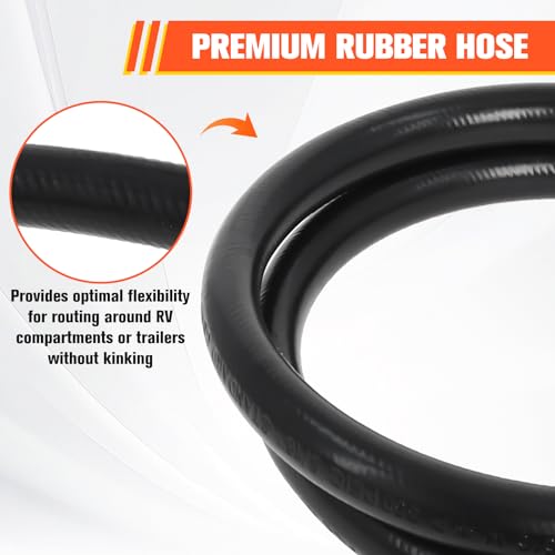 Image of Wadoy 4 Foot Propane Hose, 3 /8-inch MPT x 1 /2-inch Female Flare Propane Hose Extension 48 Inch, 350PSI Max Pressure for RVs Travel Trailers Campers & Grills 2 Pack
