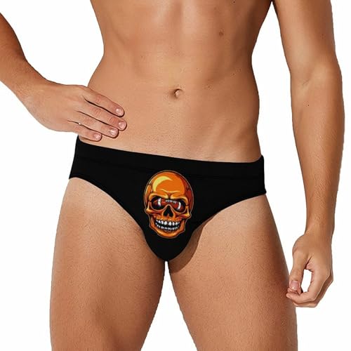 Sport Rugby Footballer Skull Football Printed Swim Briefs for Men Sexy Bikini Swimwear Elastic Beach Trunks Bathing Suit