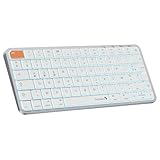 ProtoArc Retro Eclairé Clavier pour Mac Compact sans Fil, K90-A AZERTY Clavier Bluetooth, Multi-Appareils, Plat et Silencieuse, Rechargeable USB-C, Compatible avec MacBook Pro/Air, iPad, iPhone