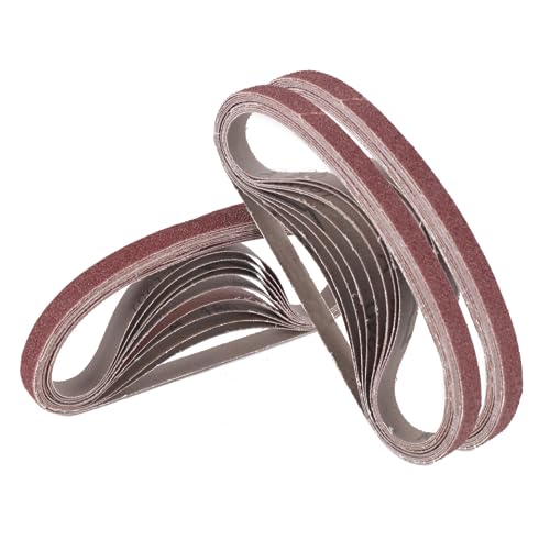 サンドペーパー 研磨サンドベルト 幅10mm 長さ330mm 研磨ベルト サンダー 木工DIY 作業ベルト,錆落とし、研磨 バリ 30枚 入(40/60/80/120/400 粒度 ×各6本)