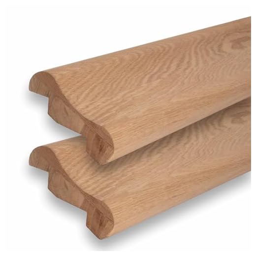 OUTWATER 12ft Chicago Bar Rail Cut Into 6ft Pieces - 1-3/8in H x 4-3/8in W - Unfinished Red Oak Rail