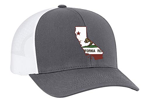 Heritage Pride Embroidered State Flag Mesh Back Trucker Hat-California