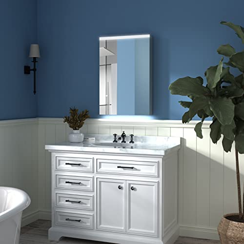 Exbrite 20''X 30'' Lighted Medicine Cabinet With Mirror,Surface Lighted Bathroom Medicine Cabinet,Dimmable,Adjustable Shelve,Intelligent Switch Led Medicine Cabinet, Aluminum Frame,Hinge On Left Side #TOP7