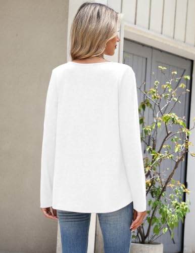 Image of Zeagoo Long Sleeve Shirts for Women Fall Tops Casual Dressy V Neck Blouses Boho Tunic Western Clothes Vacation Outfits