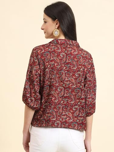 Image of Women's Cotton Blend Printed Combo (Pack of 2) Shirts - 3 /4 Sleeves V Collar Neck