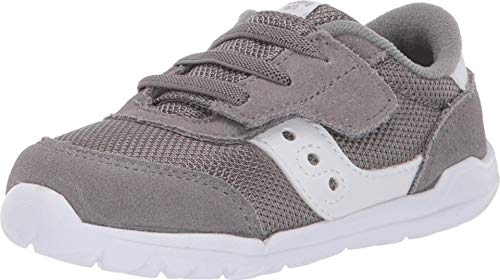 Saucony Boy's Jazz Riff Shoe, Grey/White, 4 M US Little Kid