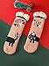 Livwellia 2 Pairs Warm Socks Cat Fox Pattern Soft Imitation Lambswool Thicken Warm Anti-Slip Floor Snow Sleep-33-Eu39-42