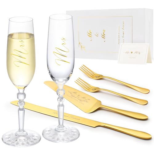 25th Anniversary Decorations Gifts for Couple, Classical Style 25th Wedding Anniversary Champagne Flutes Glasses, Crystal Champagne Glasses Set of 2, Gifts for husband, wife, Couple