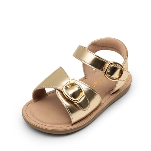 DREAM PAIRS Girls Sandals Fashion Sandal with Adjustable Straps Open-Toe Comfortable Summer Shoes for Toddler Little Kid 5 Toddler Gold