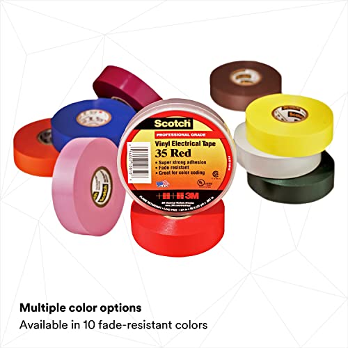 3M Scotch Vinyl Color Coding Electrical Tape 35, 3/4 in x 66 ft, Yellow - 10844-BA-10 - Thumbnail 6