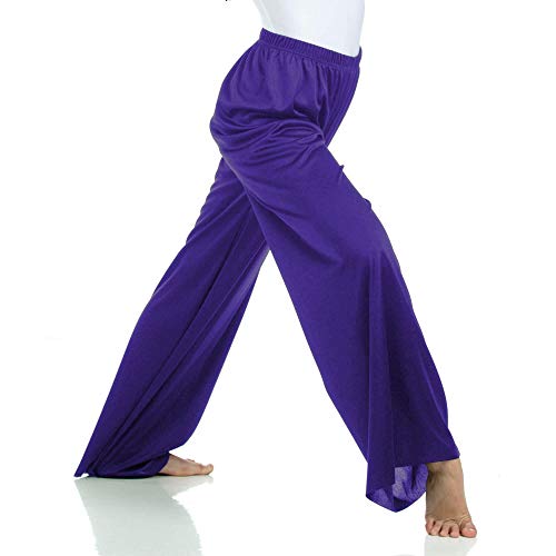 Danzcue Adult Pull-on Unisex Dance Pant, Deep Purple, L-XL