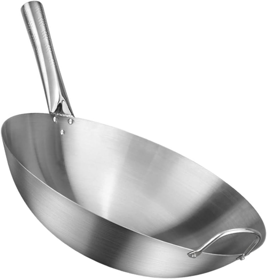 Zerodeko Stainless Steel Wok Stainless Steel Fry Pans
