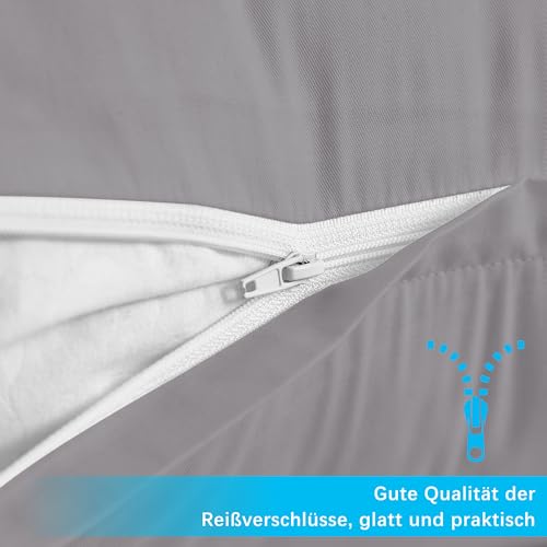 ATsense 2er Set Kissenbezug 50x50 cm - 100% Baumwolle, Hellgrau Kopfkissenbezug Weich und Hypoallergen, ÖkoTex Zertifiziert… – Ansicht 5