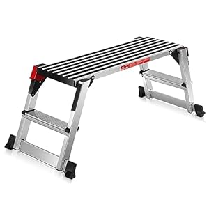 COSTWAY Alu Klappbare Arbeitsplattform Trittleiter