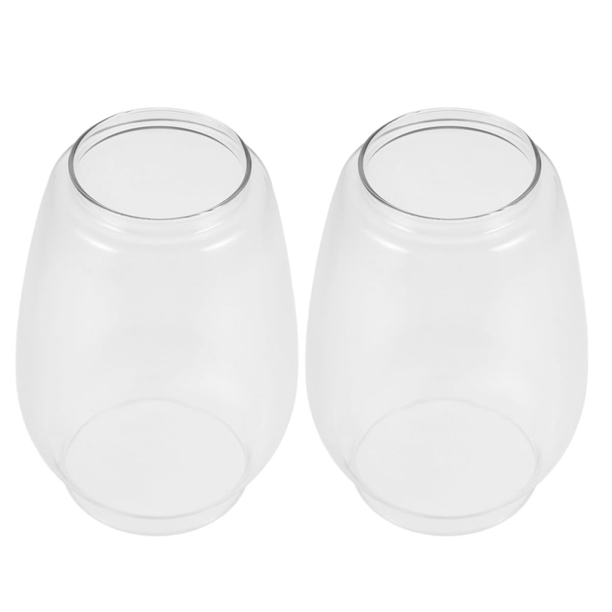 LOPUNER Clear lamp Chimney 2pcs Round Glass Replacement for Vintage Outdoor Field Lighting Oil Lantern Accessories