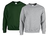 Gildan Sweat shirt pour homme, 1 x Forest Green + 1 x gris sport + 1 x bloc notes Hl d'achat, L