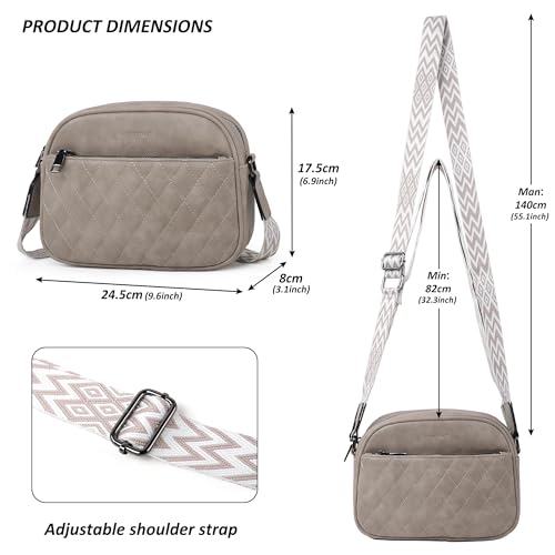 Image of TANTOMI Crossbody Purses for Women Leather Purse Shoulder Handbags with Wide Strap, Small Crossbody Bags for Women Travel
