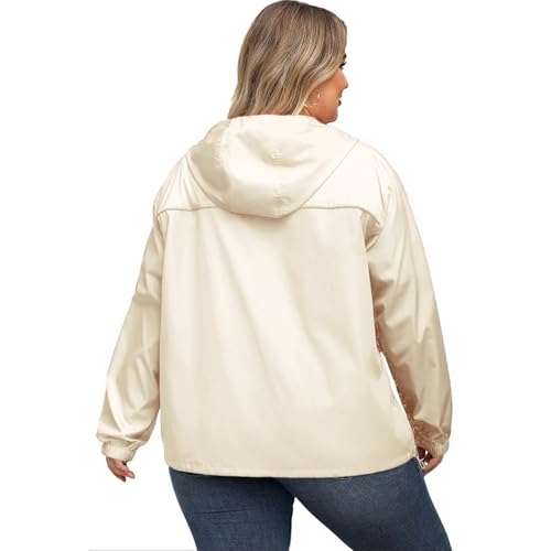 Chaqueta de lluvia para mujer cortavientos ligera con ajuste ajustado 5