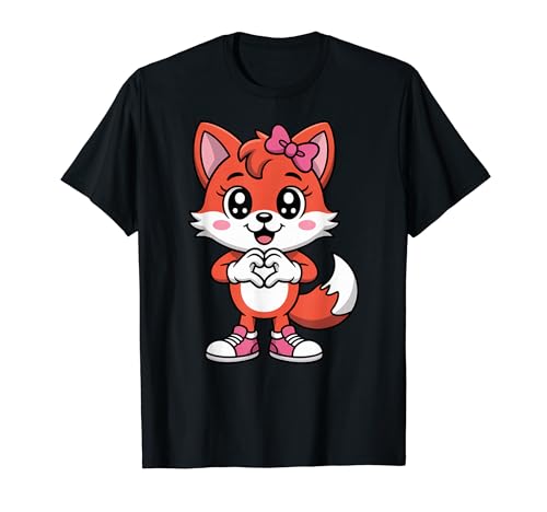 Cute Red Fox Coquette Bow Retro Red Fox Kids Girls T�V���c