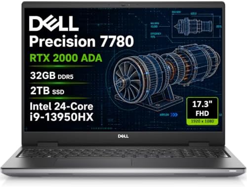 Dell Precision 7780 Laptop, NVIDIA RTX 2000 Ada 8GB, i9-13950HX, 32GB DDR5 | 17.3" FHD, Mobile Workstation, 2TB SSD, Intel 24-Core > Ultra 9 285H, Dell Pro Max, Engineer, Designer, Creator, Win 11 Pro