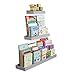 Wallniture Philly 3 Varying Sizes Floating Shelves Trays Bookshelf and Display Bookcase – Modern Wood Shelving for Kids Room and Nursery – Wall Mounted Storage Bathroom Shelf (Gray)