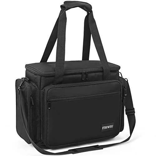 Ithwiu Sewing Machine Carrying Case With Multiple Pockets For Accessories, Universal Tote Storage Bag With Shoulder Strap Compatible With Most Standard Sewing Machine, Black #TOP4