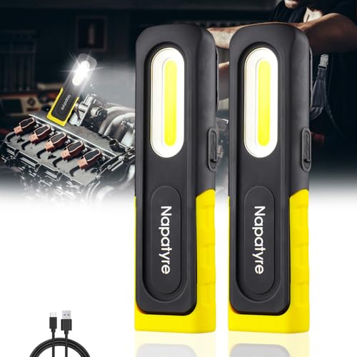 Napatyre LED Arbeitsleuchte Werkstattlampe,Taschenlampe LED Aufladbar mit Magnetfuß und Haken, 180° Drehbare 3 Lichtmodi Handlampe ideal für Auto Reparatur Werkstatt Camping (2 Stück) Napatyre LED Arbeitsleuchte Werkstattlampe,Taschenlampe LED Aufladbar mit Magnetfuß und Haken, 180° Drehbare 3 Lichtmodi Handlampe ideal für Auto Reparatur Werkstatt Camping (2 Stück)
