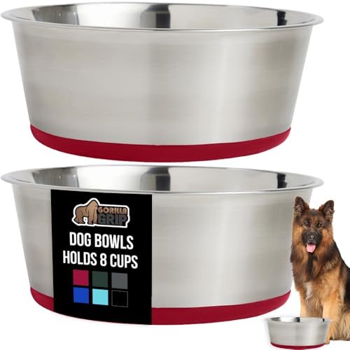 GORILLA GRIP Set of 2 Dog Bowls
