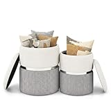 【Non è Richiesto il Montaggio】I nostri banchi di stoccaggio non richiedono il montaggio, risparmiando tempo e fatica. Il pouf più grande misura 35 x 45 cm (D x H), mentre il pouf più piccolo è di 30 x 39 cm (D x A).