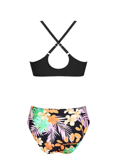 Image of CUPSHE Women's Two Piece Bikini Set Floral Print Knot Bunny Tie