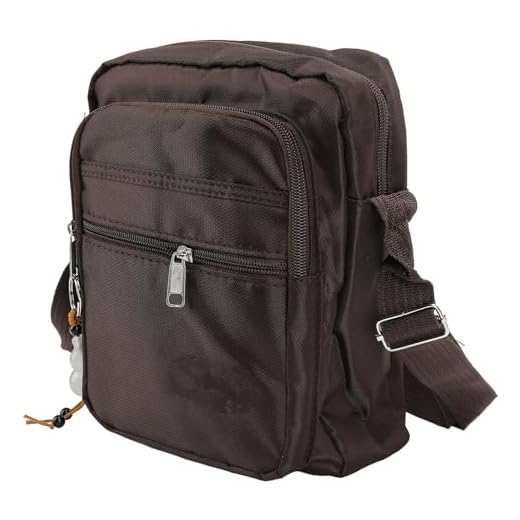 Bolsa de Ombro Masculina – Bolsa Tipo Estilingue Casual e de Grande Capacidade Em Tecido de Boi à Prova d'água para Negócios, Escritório ou Escola (Marrom)
