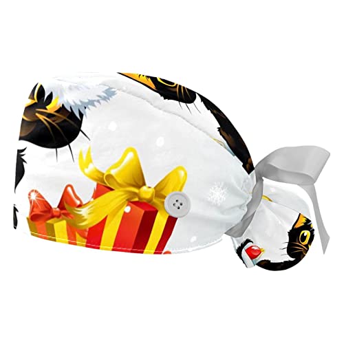 Chapeaux bouffants Chat de Noël avec attaches ajustables JDEZ