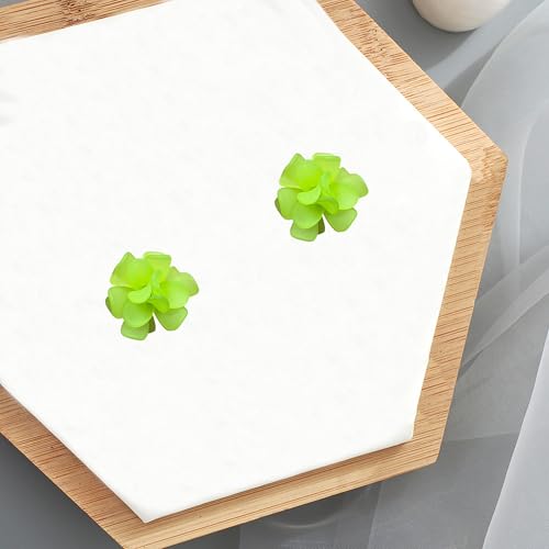 Chanaiqw Boho Flower Floral Petal Cluster Statement Stud Earrings for Women Sister Mom Lover and Friends (Neon Green) by Chanaiqw - Used condition - Image 5